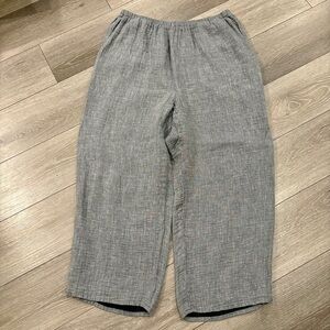 Flax Gray Wide Leg Linen Pants Size Large